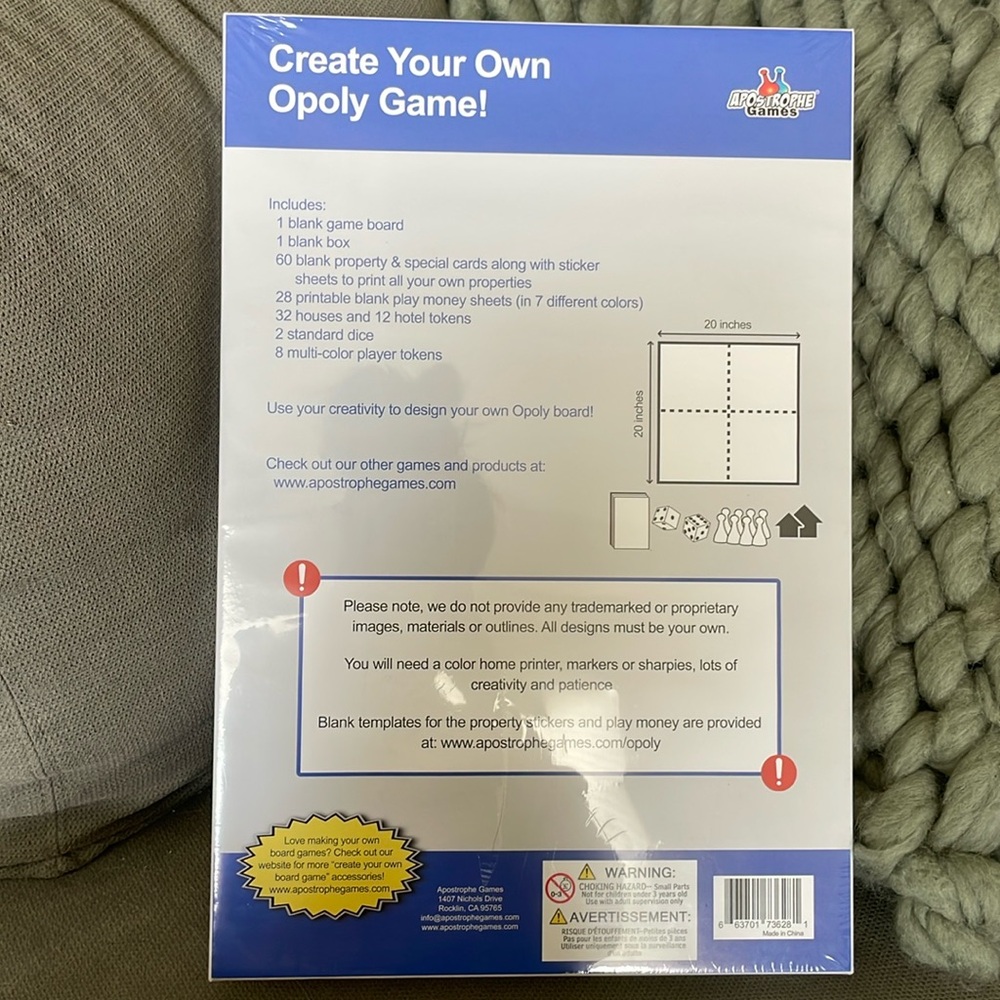 Create your own Opoly Board Game Set - brand new & unopened! 🎲 Apostrophe Games